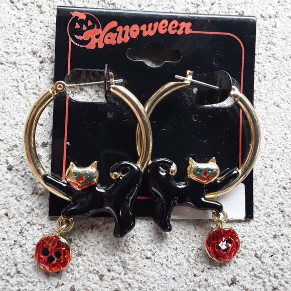 Vintage Halloween Hoop Earrings NEW - Picture 1 of 8